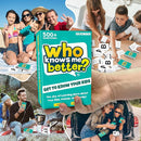 QUOKKA Who Knows Better? - Original - Family Card Trivia Game | Fun Learning & Educational Questions for Families | Suitable for Boys & Girls by TinyTreasures Baby Boutique