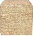 REDEARTH · Cube Pouf Foot Stool Ottoman - Jute Braided Pouffe Poof Accent Sitting - Set of 2 Footrest for The Living Room, Bedroom, Nursery, Patio, Lounge, Office - 14.5”x14.5”x16” - Natural by CozyNest Decor