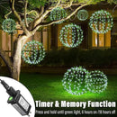 Flacchi Hanging Iron Sphere Lights with Artificial Greenery – 12Inch 120 LED Waterproof Outdoor/Indoor Decor Ball Light with Timer & 8 Modes – 2 Pack for Garden, Christmas, Weddings (Cool White) by GreenHaven Gardens