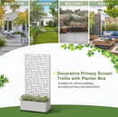 Casaphoria Metal Raised Garden Bed with Trellis and Wheels, 72"x35"x16" Planter Box for Climbing Plants, Vegetables & Vines, Features Drainage Holes and Privacy Screen (Grey-Helen) by GreenHaven Gardens