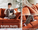 102.6" U Shaped Modular Sectional Sofa, 5 Seater Couch with Storage Ottoman Deep Seat and High Backrest with Removable Cover for Living Room, Apartment - Chenille Terracotta Orange by CozyNest Decor