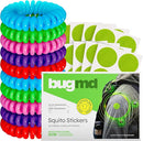 BugMD Mosquito Repellent Bundle: 78 Safe & Effective Squito Stickers and 10 DEET-Free Citronella Bracelets for Kids & Adults - Perfect for Camping, Beach, Hiking & Outdoor Adventures by TinyTreasures Baby Boutique