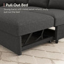 HONBAY Sectional Couch with Pull Out Bed, U-Shaped Sectional Sleeper Sofa with Storage, 6 Seater Sectional Sofa Bed, Mid-Grey by CozyNest Decor