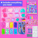 KRAFUN Jewelry Kit Unicorn & Princess Craft Set for Kids 5+ Years, 12 DIY Gem Bracelets & Charms, Unicorn & Princess Theme, Stickers, Instructions, Creative Kit by TinyTreasures Baby Boutique