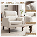 Kidol & Shellder White Oversized Accent Chair for Living Room Set of 2 Modern Reading Chair with Back Wide Upholstered Comfy Single Sofa Chair for Bedroom Lounge Side Corner Fabric Armchair by CozyNest Decor