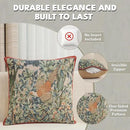 Charlotte Home Furnishings Decorative Tapestry Pillow Cover 14x14 in, Green Pheasant Couch Throw Pillow Cover, French Country Square Cushion Cases for Bed Room Home Decor, Soft Cotton Jacquard Woven by CozyNest Decor