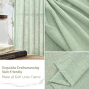 LAMIT Semi Sheer Linen Curtains 45 Inches Long, Light Filtering Panels Bronze Grommet Neutral Drapes for Kitchen/Window/Bedroom, Fresh Green, 2 Panels, 52 x 45 Inch by CozyNest Decor