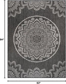 CAMILSON Outdoor Rug 8x10 Modern Area Rugs for Indoor and Outdoor Patios and Porches - Waterproof, Non-Shedding, Easy-to-Clean Outside Carpet (8 x 10, Medallion - Dark Grey/Light Grey) by CozyNest Decor