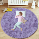 4FT Round Rug for Bedroom: Fluffy Shag Soft Washable Rugs Circle Small Fuzzy Plush Indoor Carpet for Living Room Nursery Playroom Dorm Kids Girls Boys Room (Purple, 4'x4') by TinyTreasures Baby Boutique