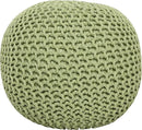 REDEARTH Round Pouf Foot Stool Ottoman - Cotton Knitted Cord Boho Pouffe - Cable Poof Filled Footrest Stuffed for Living Room - Nursery - Bedroom - Patio - Lounge (19.5"x19.5"x14") - Kiwi by CozyNest Decor