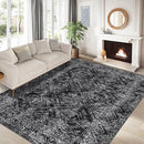 COZYLOOM Black Rug for Living Room 8x10 Washable Area Rugs Modern Abstract Floor Cover Non Slip Stain Resistant Geometric Mats Soft Throw Carpet for Nursery Bedroom Dining Room by TinyTreasures Baby Boutique
