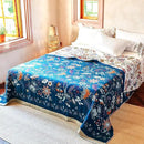 Boho Throw Blanket, 100% Organic Cotton Breathable Ultra Soft Bed Quilt Throw - All Season Floral Bird Butterfly Farmhouse Decor Blanket for Sofa Couch Chair and Gift. 60" x 80" by CozyNest Decor