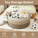 125L Extra Large Blanket Basket, 25" x 16", Jumbo Laundry Woven Basket Decorative Home, Cotton Rope Basket with Handles, Baby Toy Basket for Storage, Gradual Brown by GreenHaven Gardens