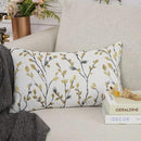 YOUR SMILE Classical Embroidery Jacquard Yellow/Gold Square Decorative Throw Pillow Case Cushion Cover,12x20 inch by CozyNest Decor