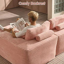 ovios 104" Cloud Sectional Couch with L-Shape Chaise,Modern Modular Sofa with Deep Seat, Upholstered Couches for Living Room Bedroom,No Assembly Required, Pink (Plush Corduroy Fabric) by CozyNest Decor