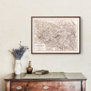 Vintage Map of the Battle of Abensberg, 1809