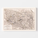 Vintage Map of the Battle of Abensberg, 1809