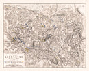 Vintage Map of the Battle of Abensberg, 1809