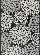 Beverly Rug Outdoor Rug 6x9 Modern Exotic Tropical Leaf Area Rugs for Indoor and Outdoor Patio Deck Porch Garden Water Resistant Washable Outside Carpet (6 x 9 Dark Gray) by GreenHaven Gardens