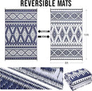 OLANLY Outdoor Rug Waterproof 8x10 ft, Reversible Outdoor Plastic Straw Rug, Boho Patio Rug, Indoor Outdoor Carpet, RV Mat Outside for Patio, Camp, Picnic, Balcony, Deck, Backyard, Navy & White by GreenHaven Gardens