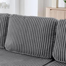 HYJT-H&K Modular Sectional Sofa Cloud Secttional Couch, 132" Comfy U Shaped Couches for Living Room, Deep Seat Memory Foam Fluffy Plush Corduroy Boneless Couch Sectionals with Chaise, Grey by CozyNest Decor
