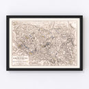 Vintage Map of the Battle of Abensberg, 1809