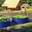 17" Tall, 42" Round Blue Raised Garden Bed Kit, Galvanized Metal Raised Garden Beds Outdoor for Vegetables Flowers,3.5 * 3.5 * 1.4Ft,Cobalt Blue by GreenHaven Gardens