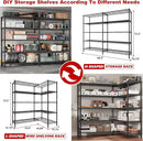 REIBII 70" W Storage Shelves Heavy Duty Load 1600LBS, Metal Shelving 5-Tier Wire Shelving Unit Metal Shelves for Storage Adjustable Shelving Rack for Pantry Kitchen 70" W*15.8" D*72.4" H, 2 Pack by CozyNest Decor