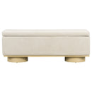 Modern 50" Oatmeal Upholstered Storage Bench