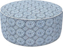 LVTXIII Outdoor Inflatable Ottoman, Fade-Resistant Round Footrest Stool D31”x H14”, Portable Patio Pouf for Garden Camping or Home Use, Medallion Blue by CozyNest Decor