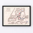 Vintage Map of the Battle of Vimeira, 1808