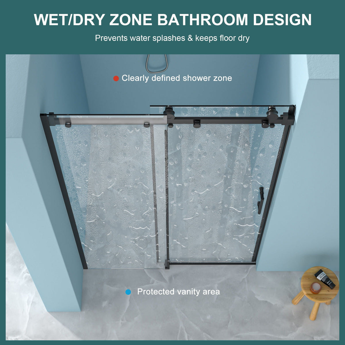Modern Single Slide Shower Door, Tempered Glass, Stainless Steel Frame, photo 14 of 21