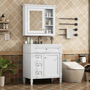 Bathroom Vanity With Medicine Cabinet, Royal Mirror Cabinet, Modern Bathroom Storage Cabinet With 2 Soft Closing Doors And 4 Drawers by Unique Piece Furniture