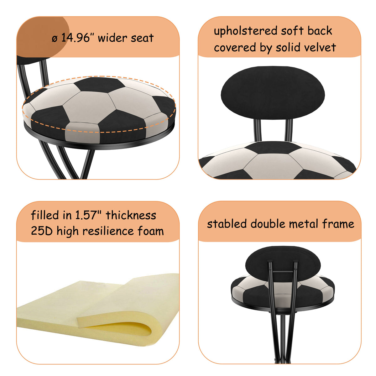 Upholstered S-shaped Barstools Set of 2, photo 10 of 10