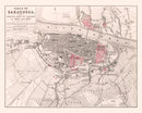 Vintage Map of the Siege of Saragossa, 1809