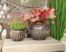 Headwind 6" Sutton - Rosewood Brown, Ironstone Metal Planter Pot. Indoor Outdoor Use by CozyNest Decor