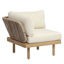 6-Piece Acacia Wood L-Shaped Modular Outdoor Sofa Set with Rope Back & Weather-Resistant Cushions by HouseOfZazla