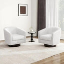 Swivel Barrel Accent Chair, Modern Round Corduroy Fabric Arm Chair for Living Room, Bedroom, Comfy Club Reading Chairs for Adults (Corduroy Beige, Set of 1) by CozyNest Decor