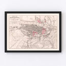 Vintage Map of the Siege of Saragossa, 1809