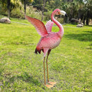 Natelf Garden Flamingo Statues and Sculptures, Outdoor Metal Bird Yard Art, Pink Flamingos Lawn Ornament for Patio Backyard Porch Decorations by GreenHaven Gardens