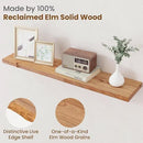 Floating Shelves for Wall Decor, Rustic Solid Elm Wood Live Edge Floating Shelves Wall Mounted, Wall Shelves with Invisible Bracket for Living Room Bathroom Bedroom Kitchen, 36 Inch Set of 2, Natural by CozyNest Decor