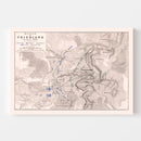 Vintage Map of the Battle of Friedland, 1807