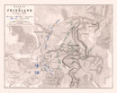 Vintage Map of the Battle of Friedland, 1807