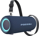 Passau Portable Bluetooth Speakers 40W Peak Loud Stereo Sound, Passive Radiators-Deep Bass, All Day Playtime, Adjustable Strap, BT5.3, IPX5 Wireless Speaker RGB Lights for Indoor Outdoor-Blue by TinyTreasures Baby Boutique
