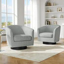 Swivel Barrel Accent Chair, Modern Round Chenille Fabric Arm Chair for Living Room, Bedroom, Comfy Club Reading Chairs for Adults（Chenille Fabric, Light Grey, Set of 1 by CozyNest Decor