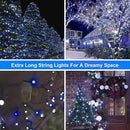 164ft 500 LED Blue White Christmas Lights Outdoor,8 Modes String Light Indoor Bedroom,Clear Wire Twinkle Lights Plug in for Christmas Outside Tree Yard Wedding Decorations(164FT,Blue&White) by GreenHaven Gardens