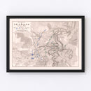 Vintage Map of the Battle of Friedland, 1807