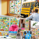 9 Sheets Back to School Window Clings, Double-Sided Window Clings for Classroom, Bus Apple Pencil First Day of School Book Window Stickers for First Day of School Decorations Supplies Decor by CozyNest Decor