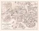 Vintage Map of the Battle of Heilsberg, 1807