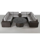 Patio Seating Group With Cushions And Fire Pit - Espresso by HouseOfZazla